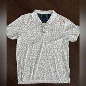 William Murray White and Gray Patterned Polo Golf Shirt